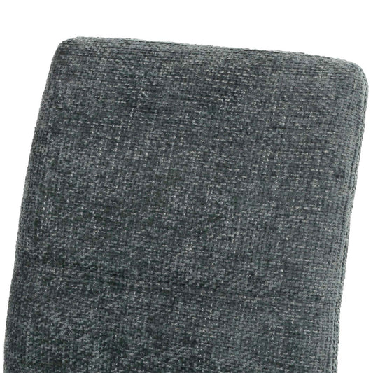 Cosmo Casa - Set van 2 Eetkamerstoelen met Armleuningen - Geborsteld Roestvrij Staal - Textiel Chenille - Blauwgroen