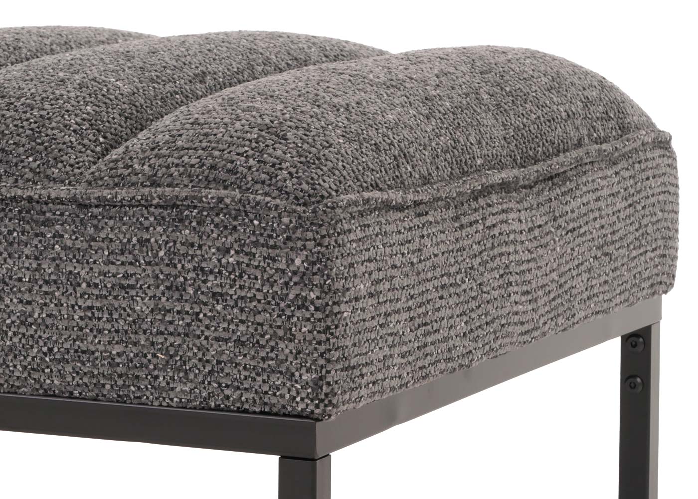 Cosmo Casa - Bank met Schoenenrek - Gestoffeerd - Garderobebank - Chenille Stof - Metaal - 130cm - Donkergrijs