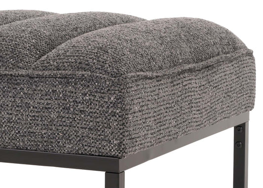 Cosmo Casa - Bank met Schoenenrek - Gestoffeerd - Garderobebank - Chenille Stof - Metaal - 130cm - Donkergrijs