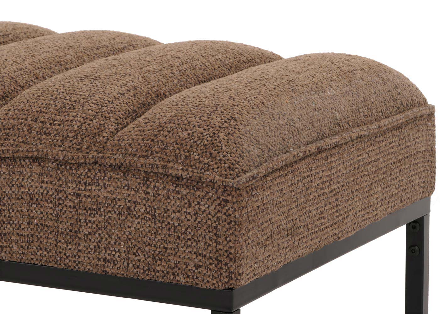 Cosmo Casa - Bank met Schoenenrek - Gestoffeerd - Garderobebank - Chenille Stof - Metaal - 130cm - Koffie