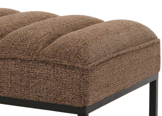 Cosmo Casa - Bank met Schoenenrek - Gestoffeerd - Garderobebank - Chenille Stof - Metaal - 130cm - Koffie