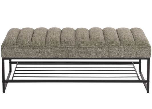 Cosmo Casa - Bank met Schoenenrek - Gestoffeerd - Garderobebank - Chenille Stof - Metaal - 130cm - Groen