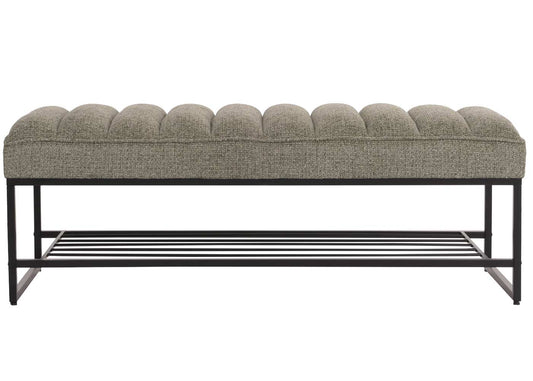 Cosmo Casa - Bank met Schoenenrek - Gestoffeerd - Garderobebank - Chenille Stof - Metaal - 130cm - Groen