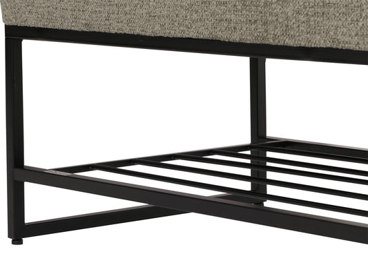 Cosmo Casa - Bank met Schoenenrek - Gestoffeerd - Garderobebank - Chenille Stof - Metaal - 130cm - Groen