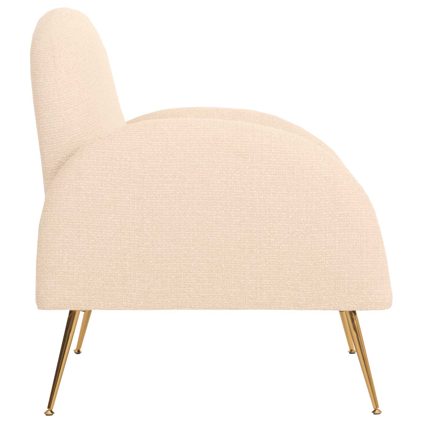 Cosmo Casa - Loungestoel - Cocktailstoel - Retro Nosag Ophanging - Chenille Stof - Crèmewit