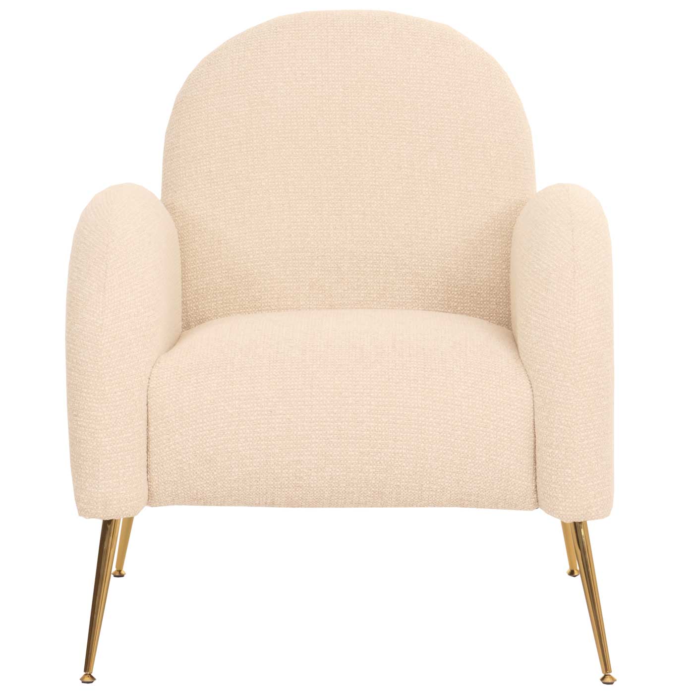 Cosmo Casa - Loungestoel - Cocktailstoel - Retro Nosag Ophanging - Chenille Stof - Crèmewit