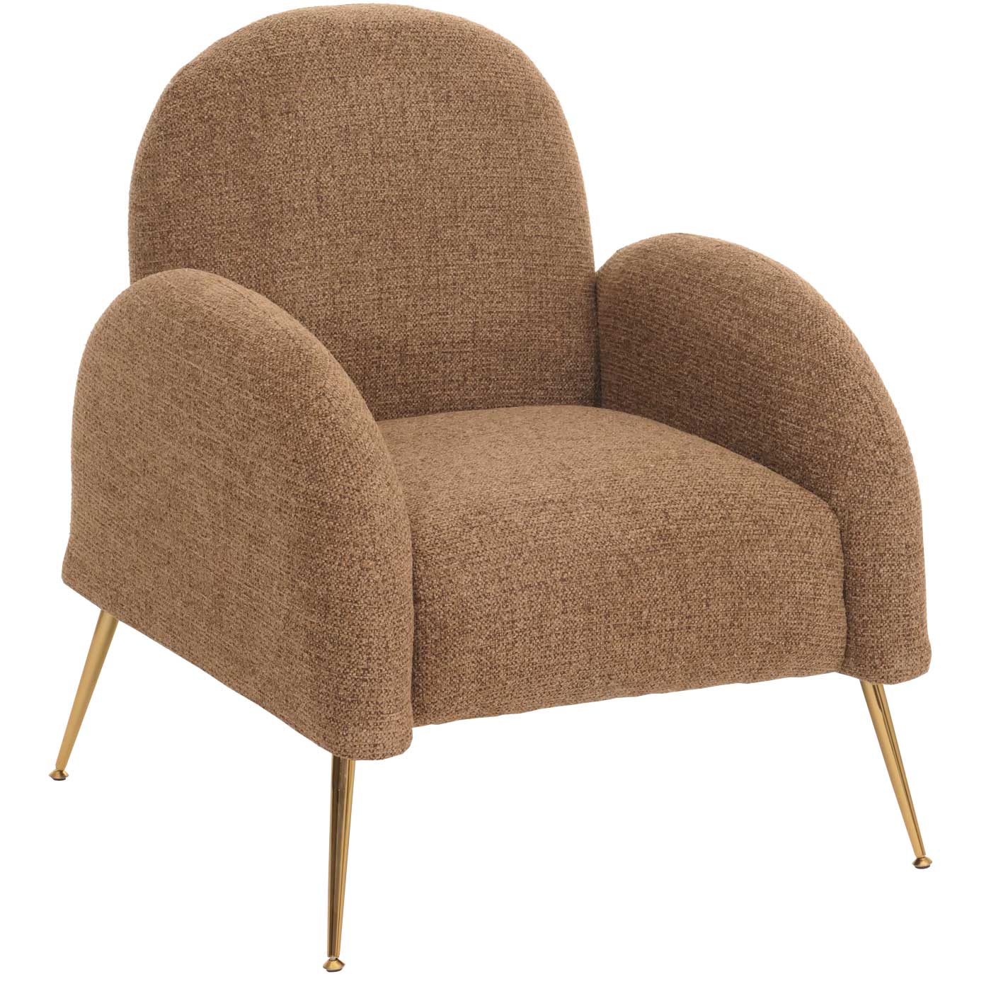 Cosmo Casa - Loungestoel - Cocktailstoel - Retro Nosag Ophanging - Chenille Stof - Koffie