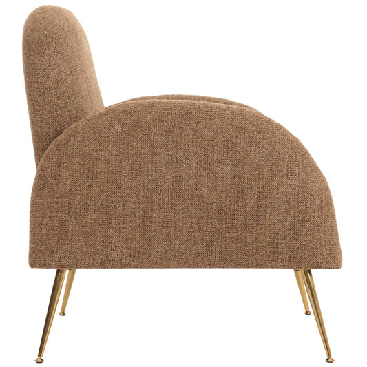 Cosmo Casa - Loungestoel - Cocktailstoel - Retro Nosag Ophanging - Chenille Stof - Koffie
