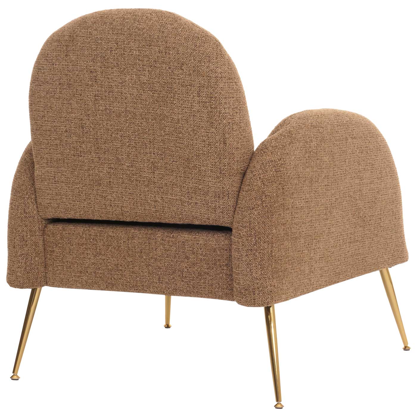 Cosmo Casa - Loungestoel - Cocktailstoel - Retro Nosag Ophanging - Chenille Stof - Koffie