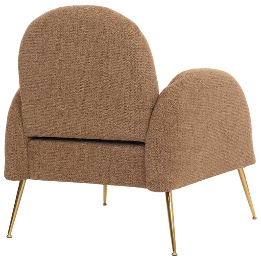 Cosmo Casa - Loungestoel - Cocktailstoel - Retro Nosag Ophanging - Chenille Stof - Koffie