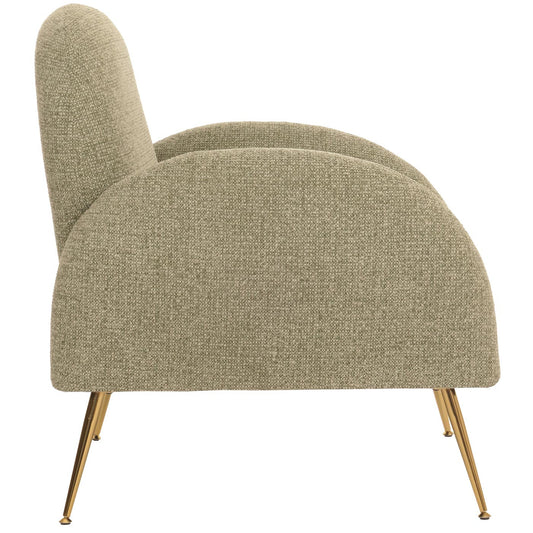 Cosmo Casa - Loungestoel - Cocktailstoel - Retro Nosag Vering - Chenille Stof - Lichtgroen