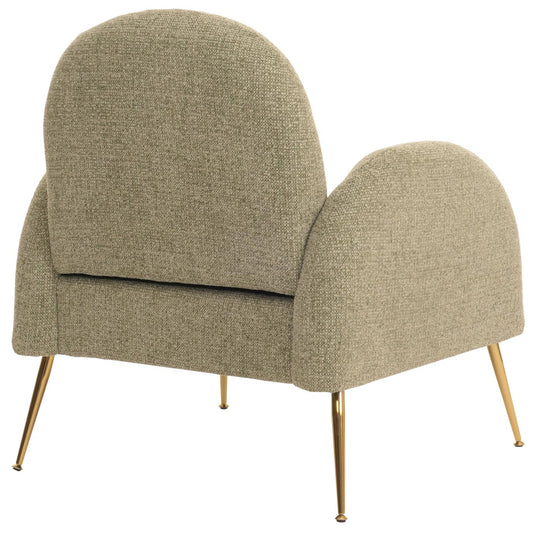 Cosmo Casa - Loungestoel - Cocktailstoel - Retro Nosag Vering - Chenille Stof - Lichtgroen