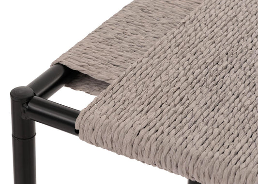 Cosmo Casa - Set van 3 Bloementafels - Stapelbaar Ontwerp - Metaal Papiertouw - Grijs