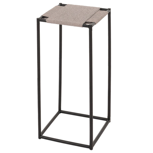 Cosmo Casa - Set van 3 Bloementafels - Stapelbaar Ontwerp - Metaal Papiertouw - Grijs