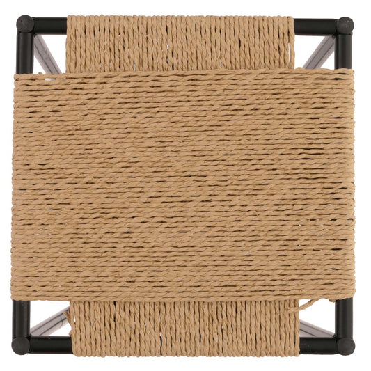 Cosmo Casa - Set van 3 Bloementafels - Stapelbaar Ontwerp - Metaal Papiertouw - Natuurlijke Kleur