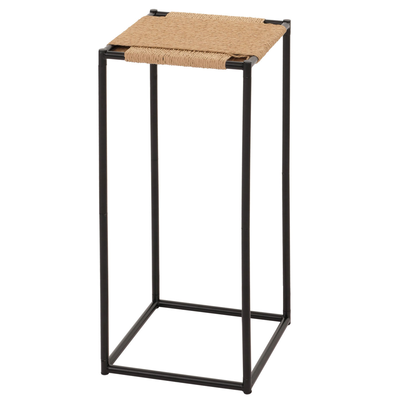 Cosmo Casa - Set van 3 Bloementafels - Stapelbaar Ontwerp - Metaal Papiertouw - Natuurlijke Kleur