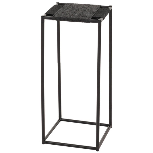 Cosmo Casa - Set van 3 Bloementafels - Stapelbaar Ontwerp - Metaal Papiertouw - Antraciet