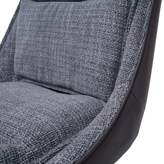 Cosmo Casa - Eetkamerstoel - Keukenstoel - Draaibaar met Auto-Return - Textiel - 420gm - Grijs