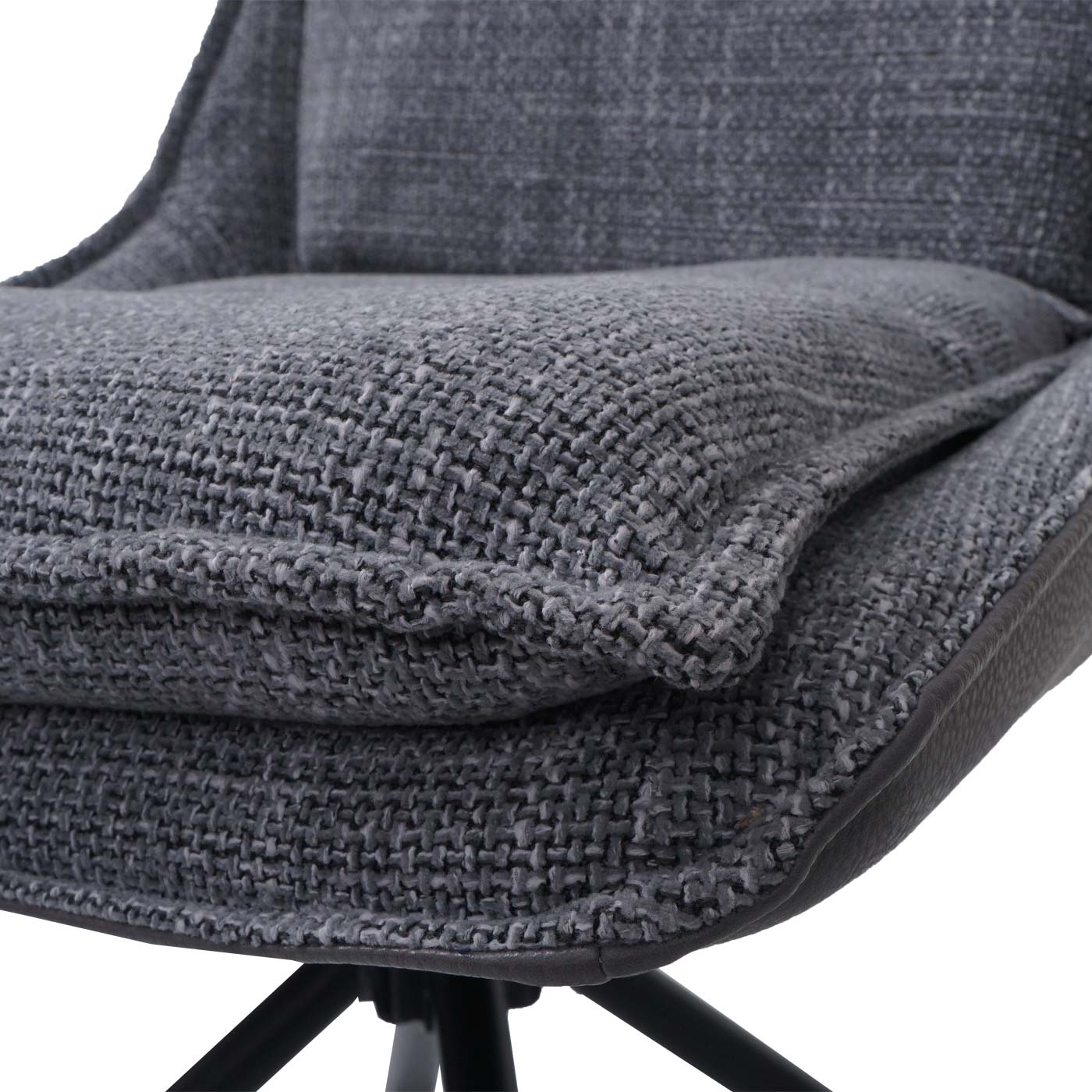 Cosmo Casa - Eetkamerstoel - Keukenstoel - Draaibaar met Auto-Return - Textiel - 420gm - Grijs