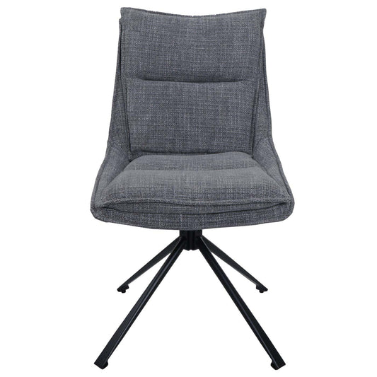 Cosmo Casa - Eetkamerstoel - Keukenstoel - Draaibaar met Auto-Return - Textiel - 420gm - Grijs