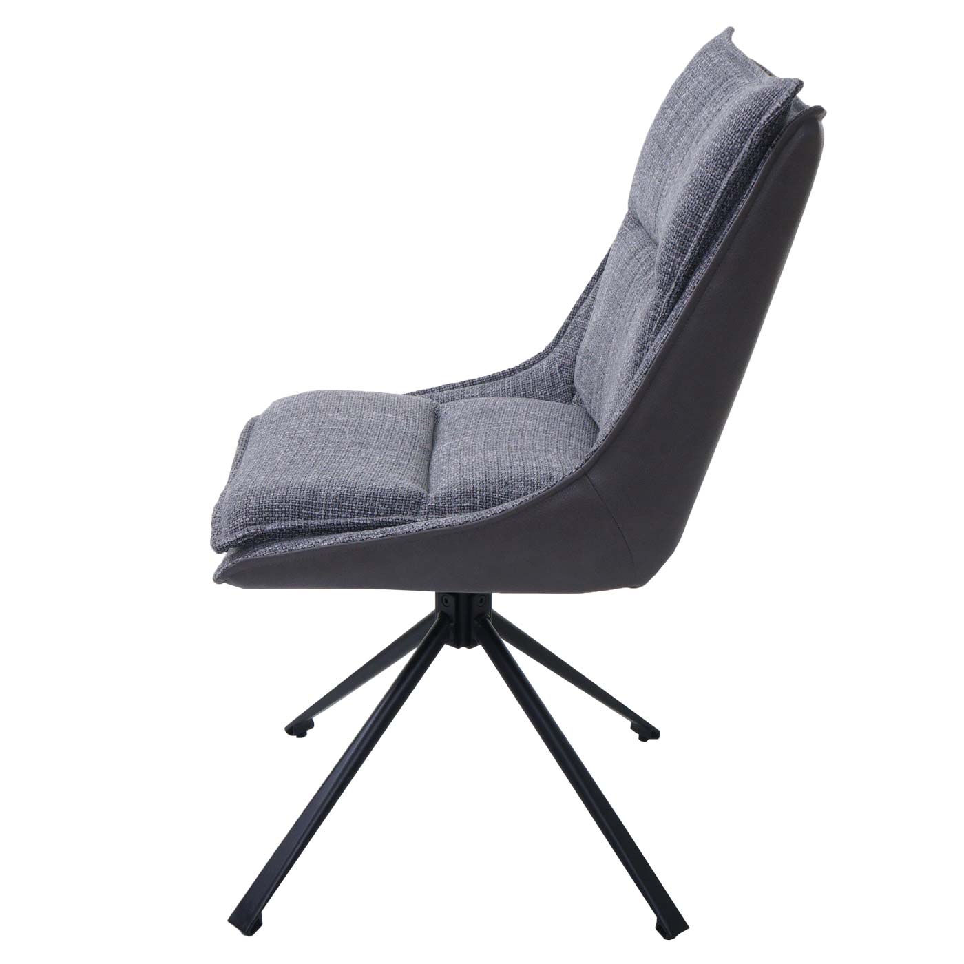 Cosmo Casa - Eetkamerstoel - Keukenstoel - Draaibaar met Auto-Return - Textiel - 420gm - Grijs