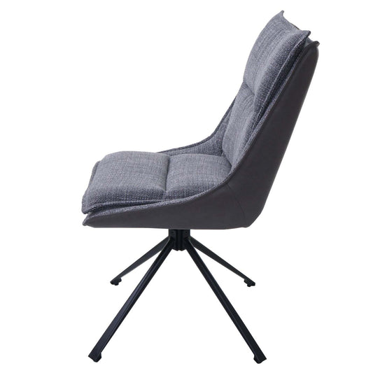 Cosmo Casa - Eetkamerstoel - Keukenstoel - Draaibaar met Auto-Return - Textiel - 420gm - Grijs