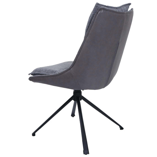Cosmo Casa - Eetkamerstoel - Keukenstoel - Draaibaar met Auto-Return - Textiel - 420gm - Grijs