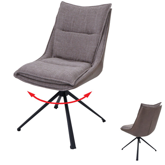 Cosmo Casa - Eetkamerstoel - Keukenstoel - Draaibaar met Auto-Return - Textiel - Beige