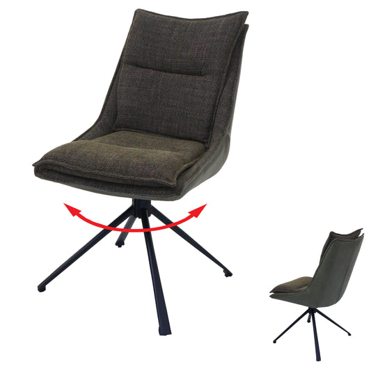 Cosmo Casa - Eetkamerstoel - Keukenstoel - Draaibaar met Auto-Return - Textiel - Groen