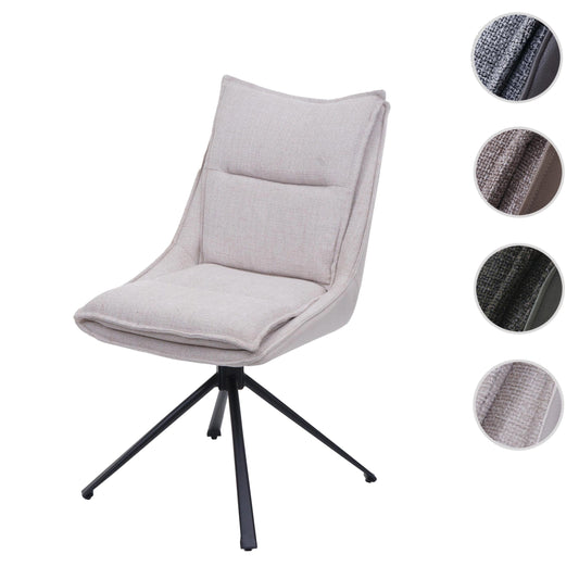 Cosmo Casa - Eetkamerstoel - Keukenstoel - Draaibaar met Auto-Return - Textiel - Crèmebeige