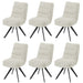 Cosmo Casa - Set van 6 Eetkamerstoelen - Keukenstoelen - Draaibaar - Automatische Positionering - Bouclé Stof - Crèmewit