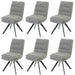 Cosmo Casa - Set van 6 Eetkamerstoelen - Keukenstoelen - Draaibaar - Automatische Positionering - Bouclé Stof - Lichtgrijs