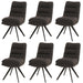 Cosmo Casa - Set van 6 Eetkamerstoelen - Draaibaar Auto-positie - Bouclé Stof - Donkergrijs
