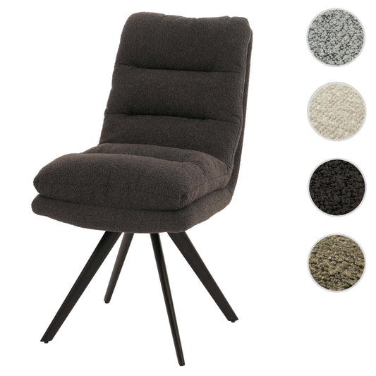 Cosmo Casa - Eetkamerstoel - Draaibaar Auto-positie - Bouclé Stof - Donkergrijs