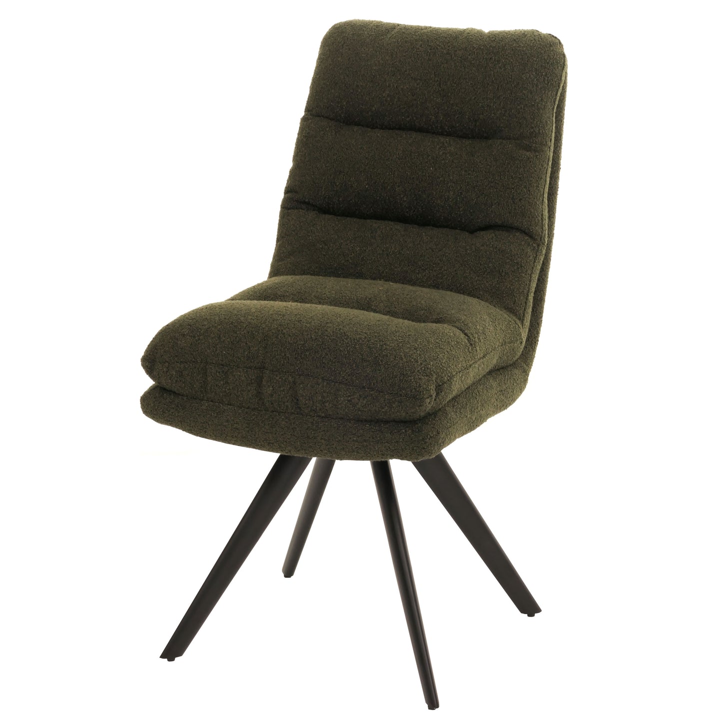 Cosmo Casa - Eetkamerstoel - Draaibaar Auto-positie - Bouclé Stof - Groen