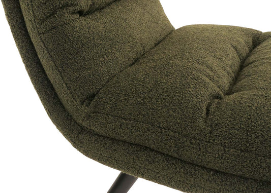 Cosmo Casa - Eetkamerstoel - Draaibaar Auto-positie - Bouclé Stof - Groen