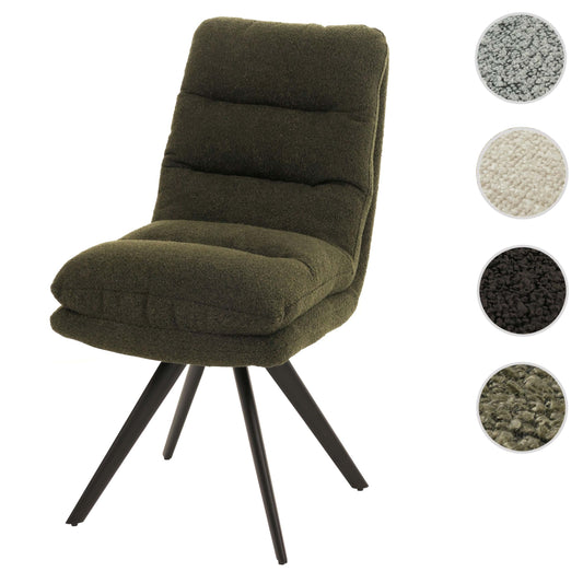 Cosmo Casa - Eetkamerstoel - Draaibaar Auto-positie - Bouclé Stof - Groen
