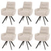 Cosmo Casa - Set van 6 Eetkamerstoelen - Draaibaar Auto-positie - Bouclé Stof - Crèmewit