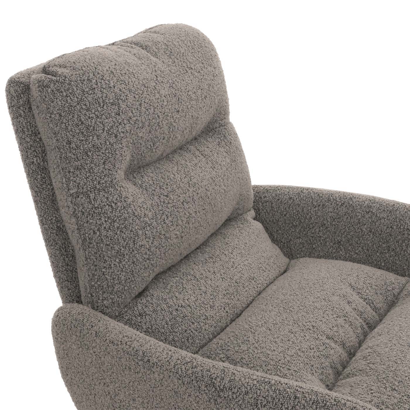 Cosmo Casa - Eetkamerstoel met Armleuningen - Draaibaar Auto-positie - Bouclé Stof - Lichtgrijs