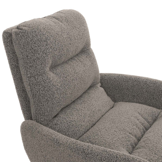 Cosmo Casa - Eetkamerstoel met Armleuningen - Draaibaar Auto-positie - Bouclé Stof - Lichtgrijs