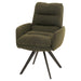 Cosmo Casa - Eetkamerstoel met Armleuningen - Draaibaar Auto-positie - Bouclé Stof - Groen