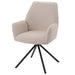Cosmo Casa - Eetkamerstoel - Keukenstoel met Armleuning - Draaibaar - Automatische Positie - Bouclé Stof - Crème