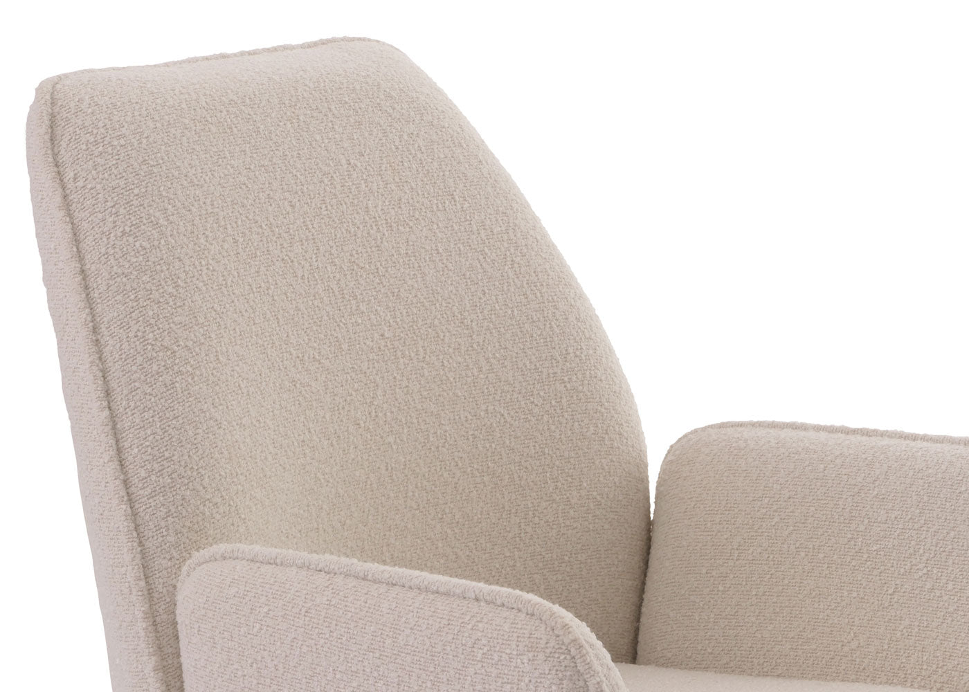 Cosmo Casa - Eetkamerstoel - Keukenstoel met Armleuning - Draaibaar - Automatische Positie - Bouclé Stof - Crème