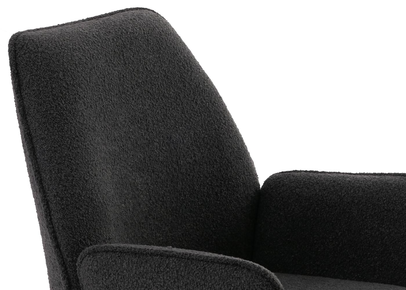 Cosmo Casa - Eetkamerstoel - Keukenstoel met Armleuning - Draaibaar - Automatische Positie - Bouclé Stof - Donkergrijs