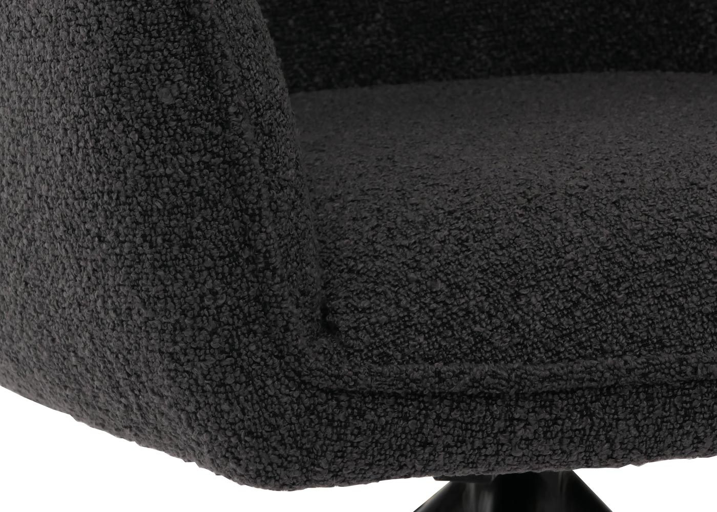 Cosmo Casa - Eetkamerstoel - Keukenstoel met Armleuning - Draaibaar - Automatische Positie - Bouclé Stof - Donkergrijs