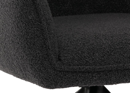 Cosmo Casa - Eetkamerstoel - Keukenstoel met Armleuning - Draaibaar - Automatische Positie - Bouclé Stof - Donkergrijs