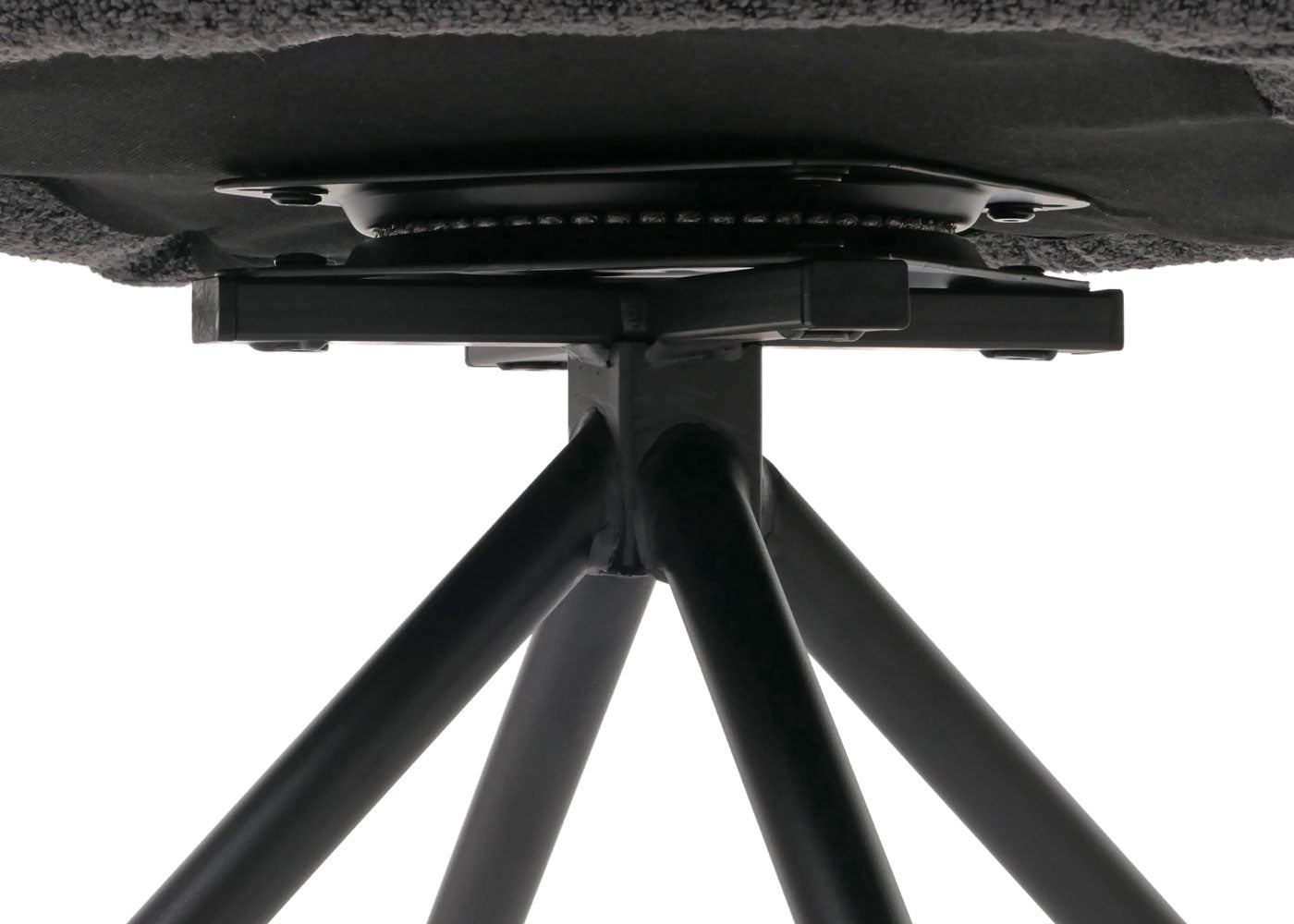 Cosmo Casa - Eetkamerstoel - Keukenstoel met Armleuning - Draaibaar - Automatische Positie - Bouclé Stof - Donkergrijs