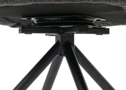 Cosmo Casa - Eetkamerstoel - Keukenstoel met Armleuning - Draaibaar - Automatische Positie - Bouclé Stof - Donkergrijs