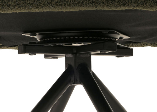 Cosmo Casa - Eetkamerstoel - Keukenstoel met Armleuning - Draaibaar - Automatische Positie - Bouclé Stof - Olijfgroen