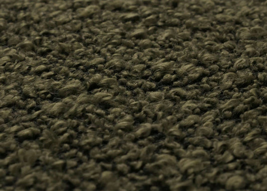 Cosmo Casa - Eetkamerstoel - Keukenstoel met Armleuning - Draaibaar - Automatische Positie - Bouclé Stof - Olijfgroen